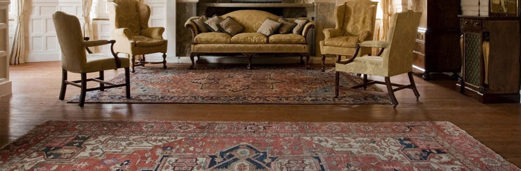 Heriz rugs in living room
