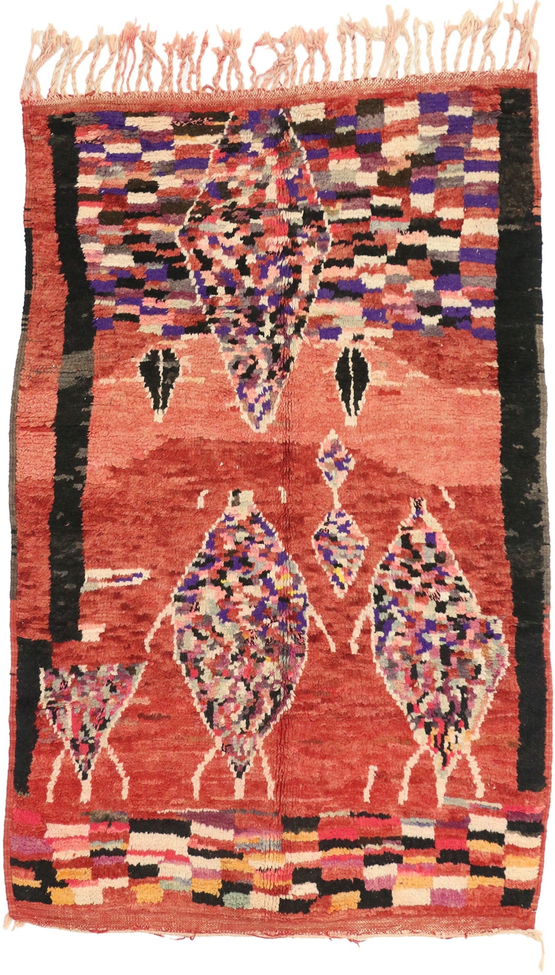 4 x 6 Vintage Red Boujad Moroccan Rug 20008
