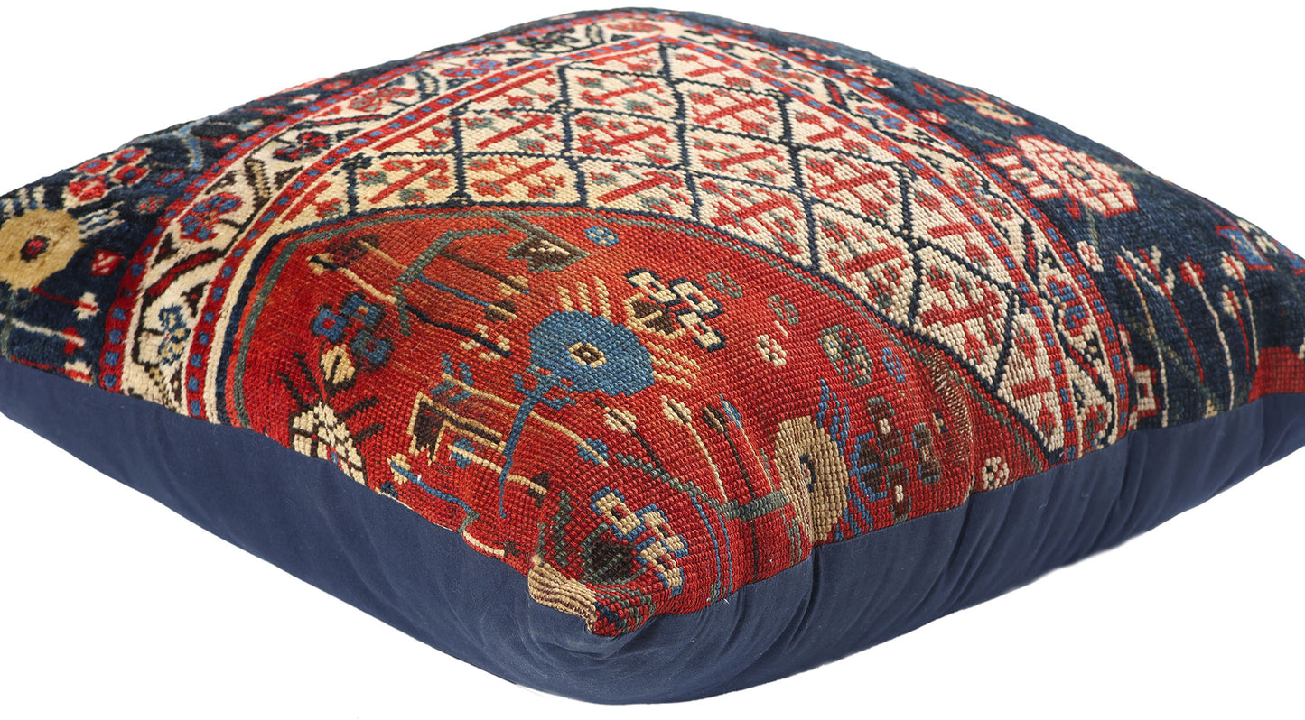 2 x 2 Antique Caucasian Kuba Rug Pillow 78932