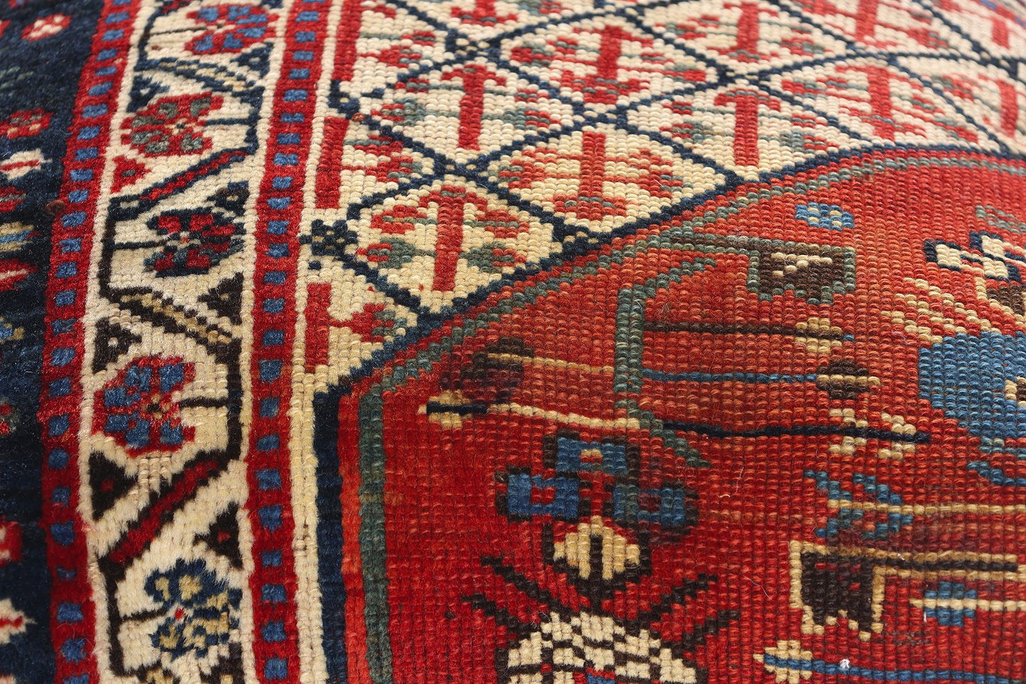 2 x 2 Antique Caucasian Kuba Rug Pillow 78932