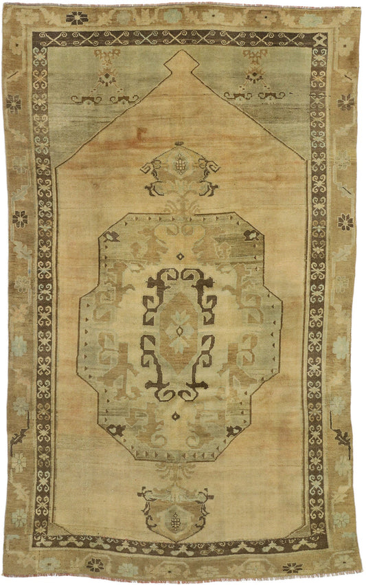 6 x 9 - Brown Vintage Turkish Kars Rug - 50043
