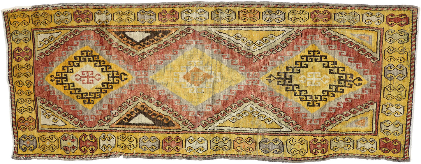 4 x 10 Vintage Turkish Oushak Runner 50238
