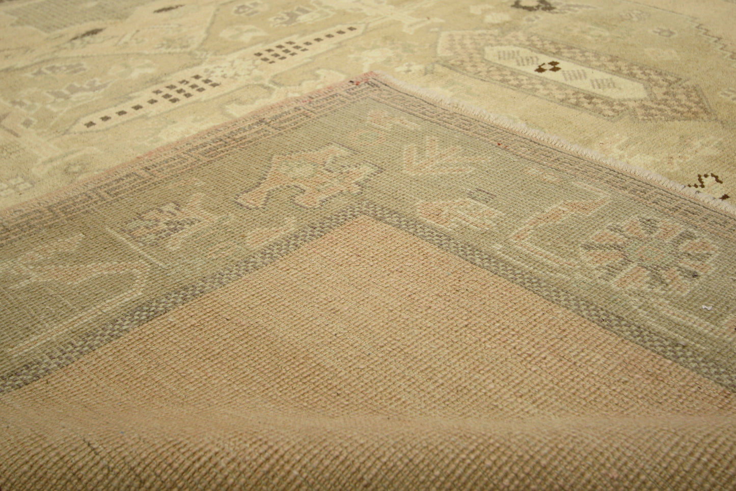 6 x 9 - Brown Vintage Turkish Oushak Rug - 50483