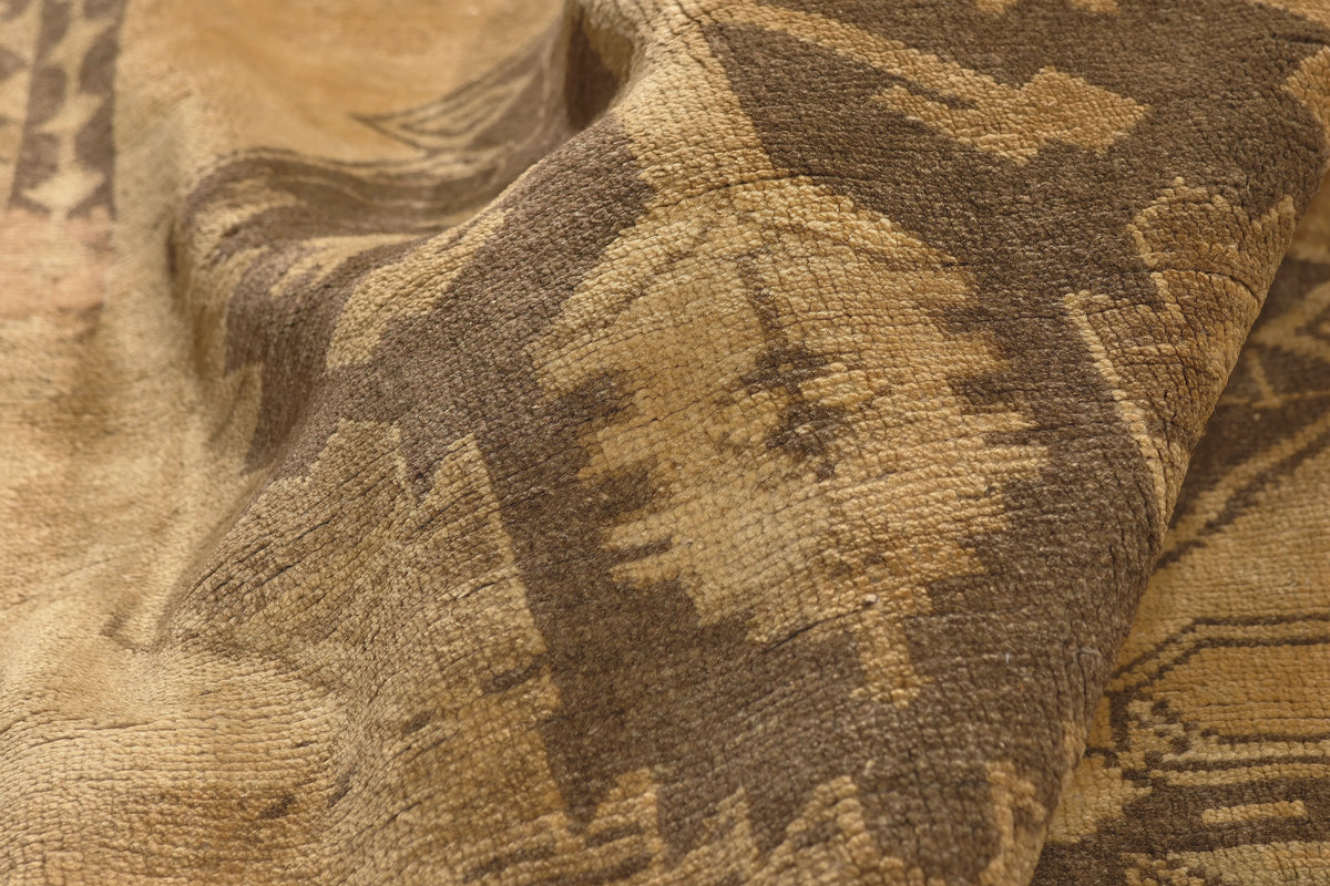 5 x 13 - Brown Vintage Turkish Oushak Rug - 50512