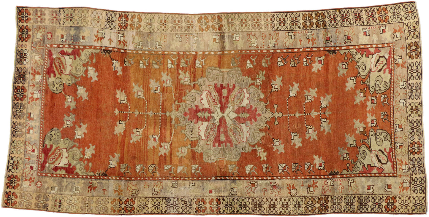 4 x 9 Antique Turkish Oushak Runner 50634