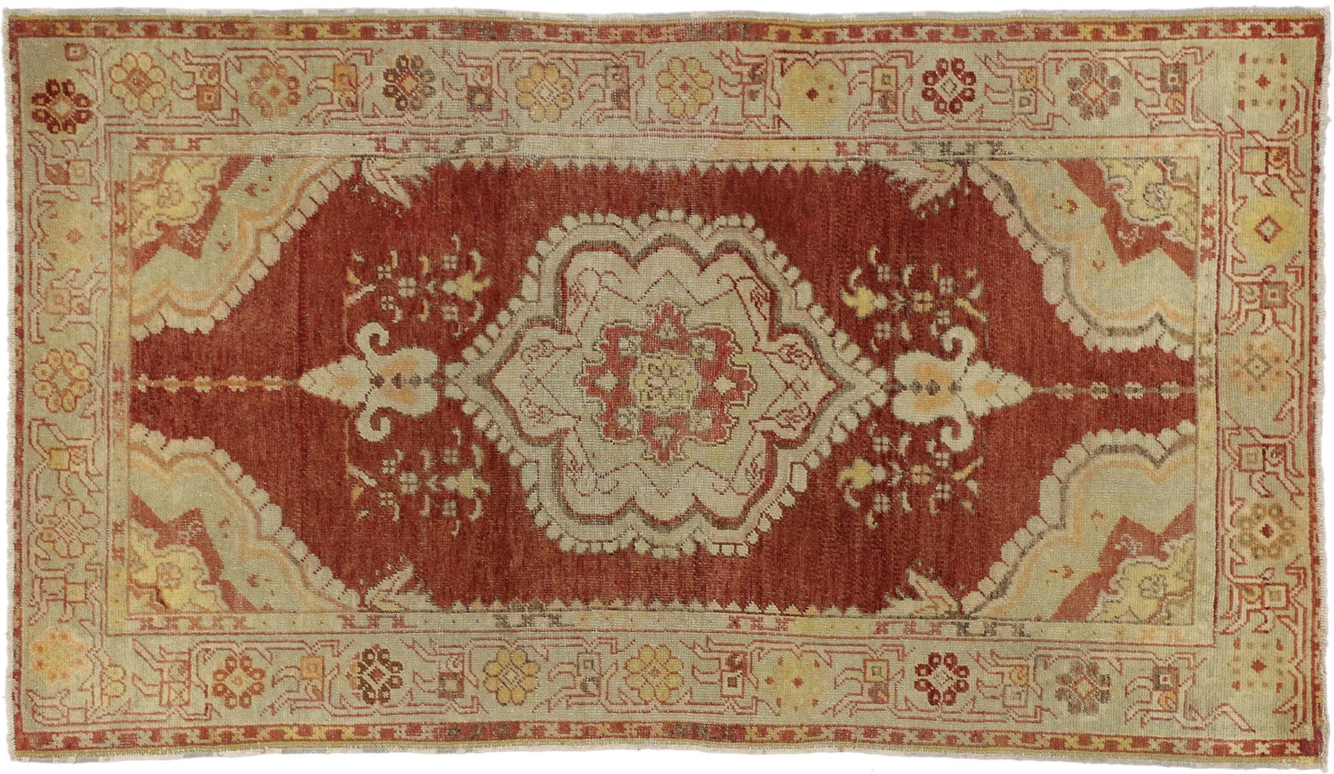 3 x 6 Vintage Turkish Oushak Rug 50636