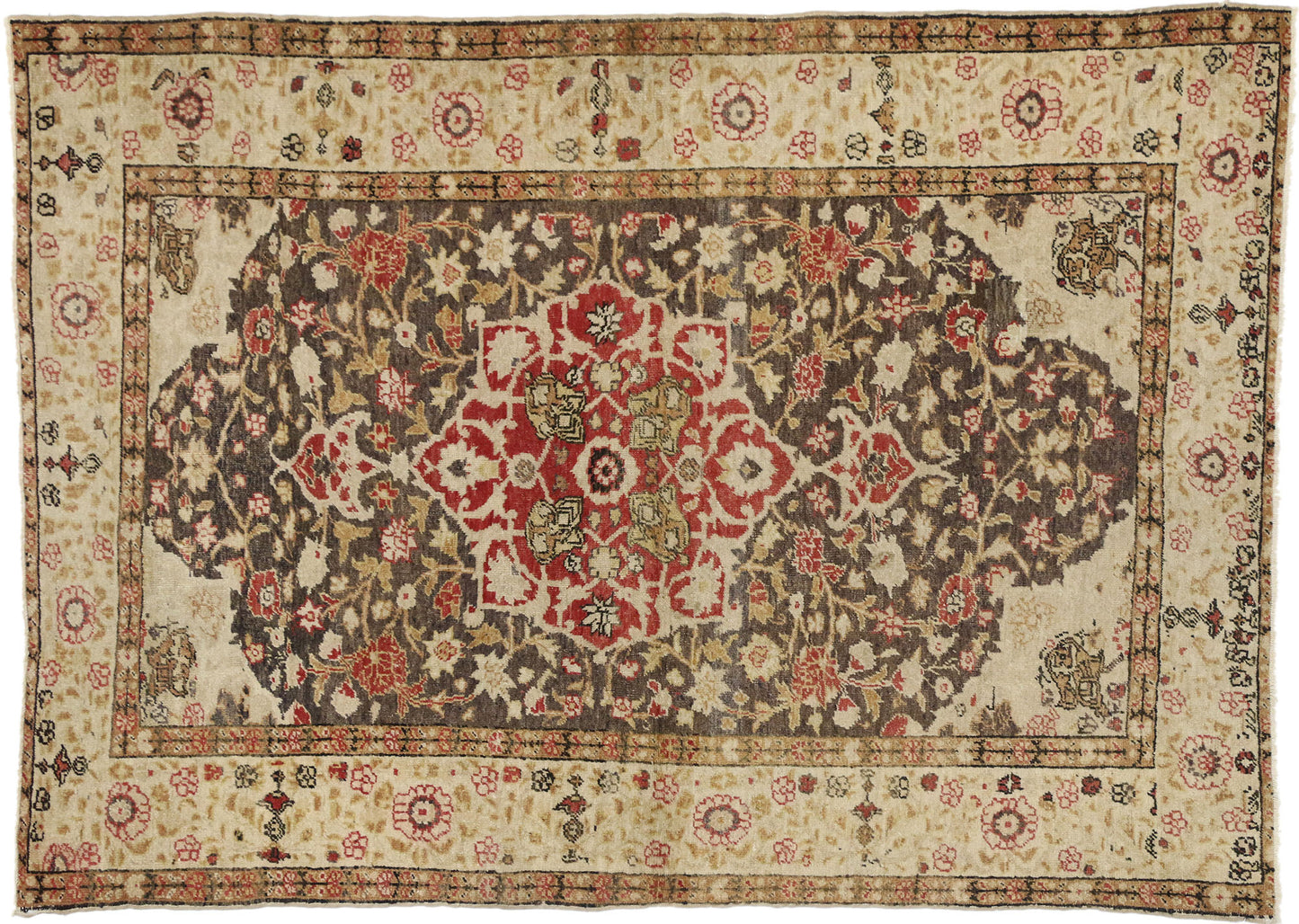 4 x 6 Vintage Turkish Sivas Rug 50639