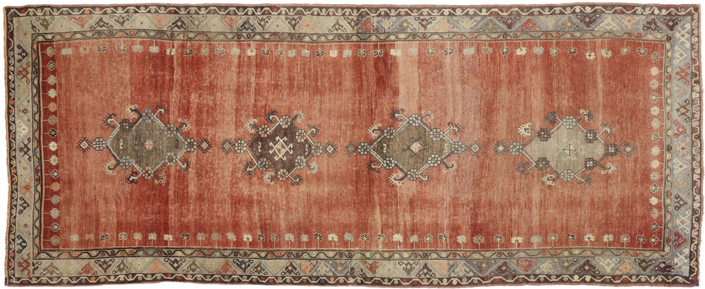 4 x 11 Vintage Turkish Oushak Rug 50768