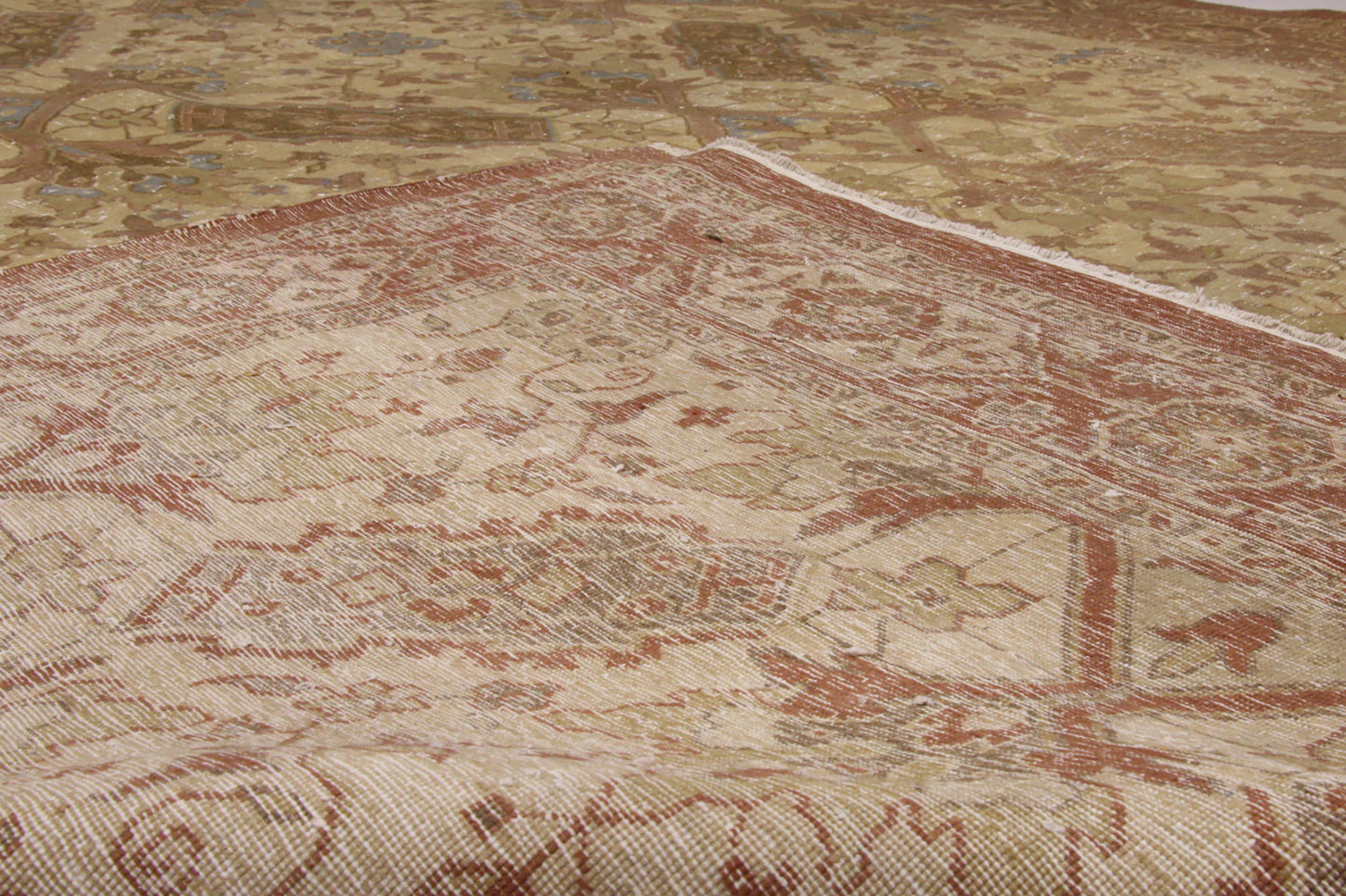 10 x 16 - Brown Vintage Persian Tabriz Rug - 51164