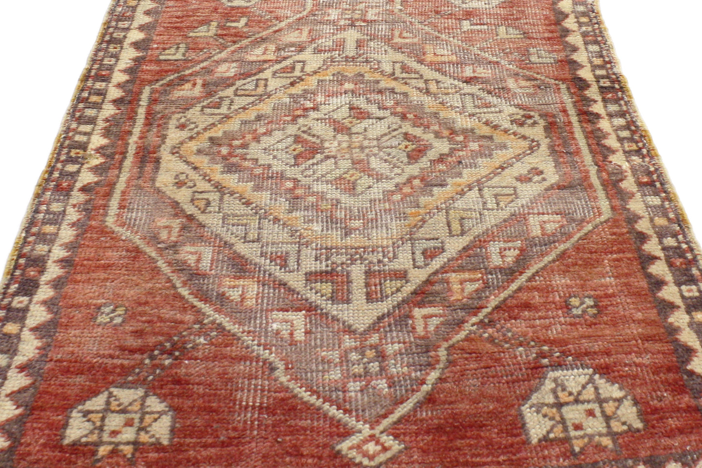 2 x 8 - Red Vintage Turkish Oushak Rug - 52087
