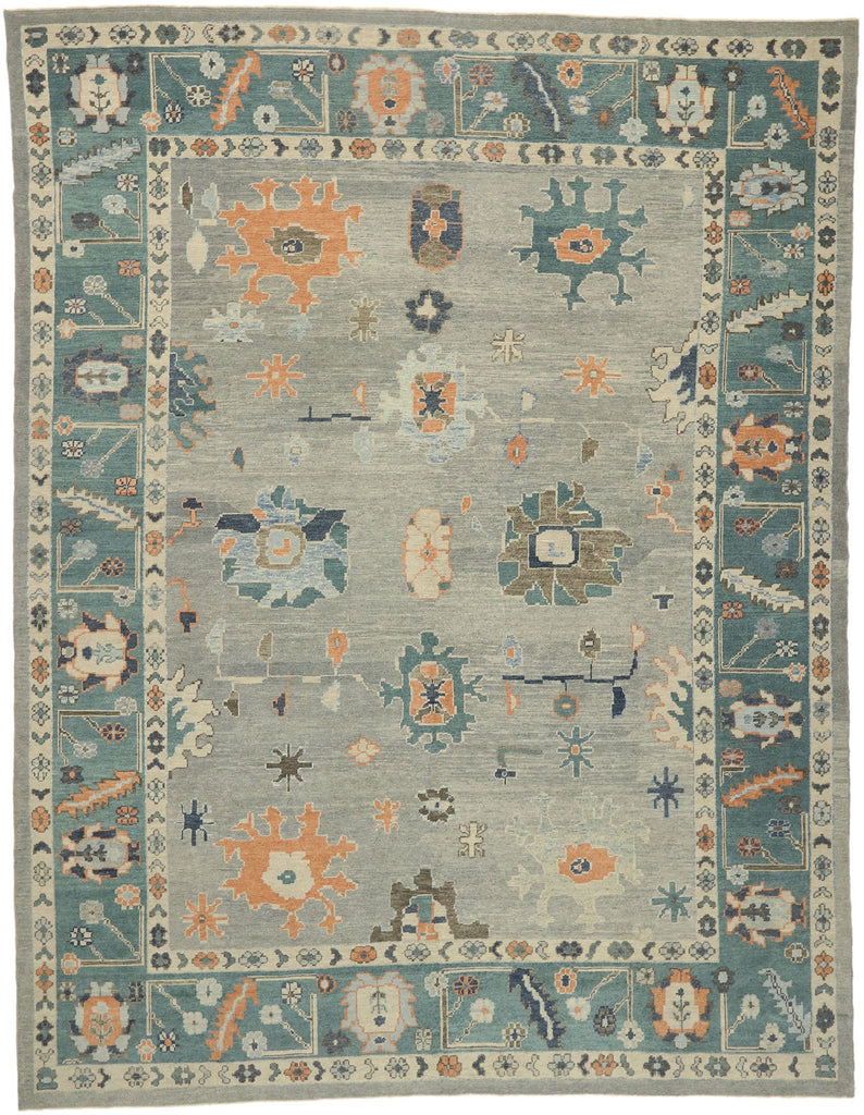 12 x 16 - Blue Turkish Oushak Rug - 52812