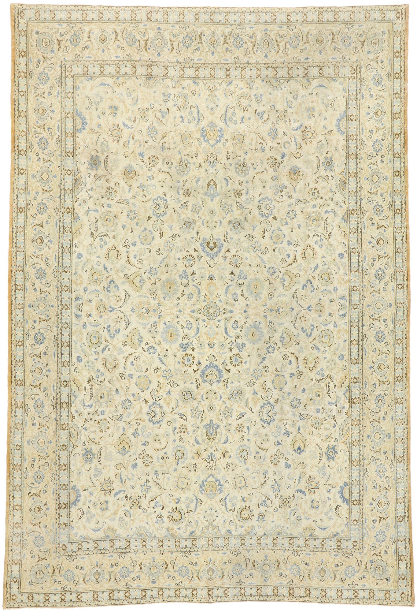 9 x 13 Antique Persian Kashan Rug 52843