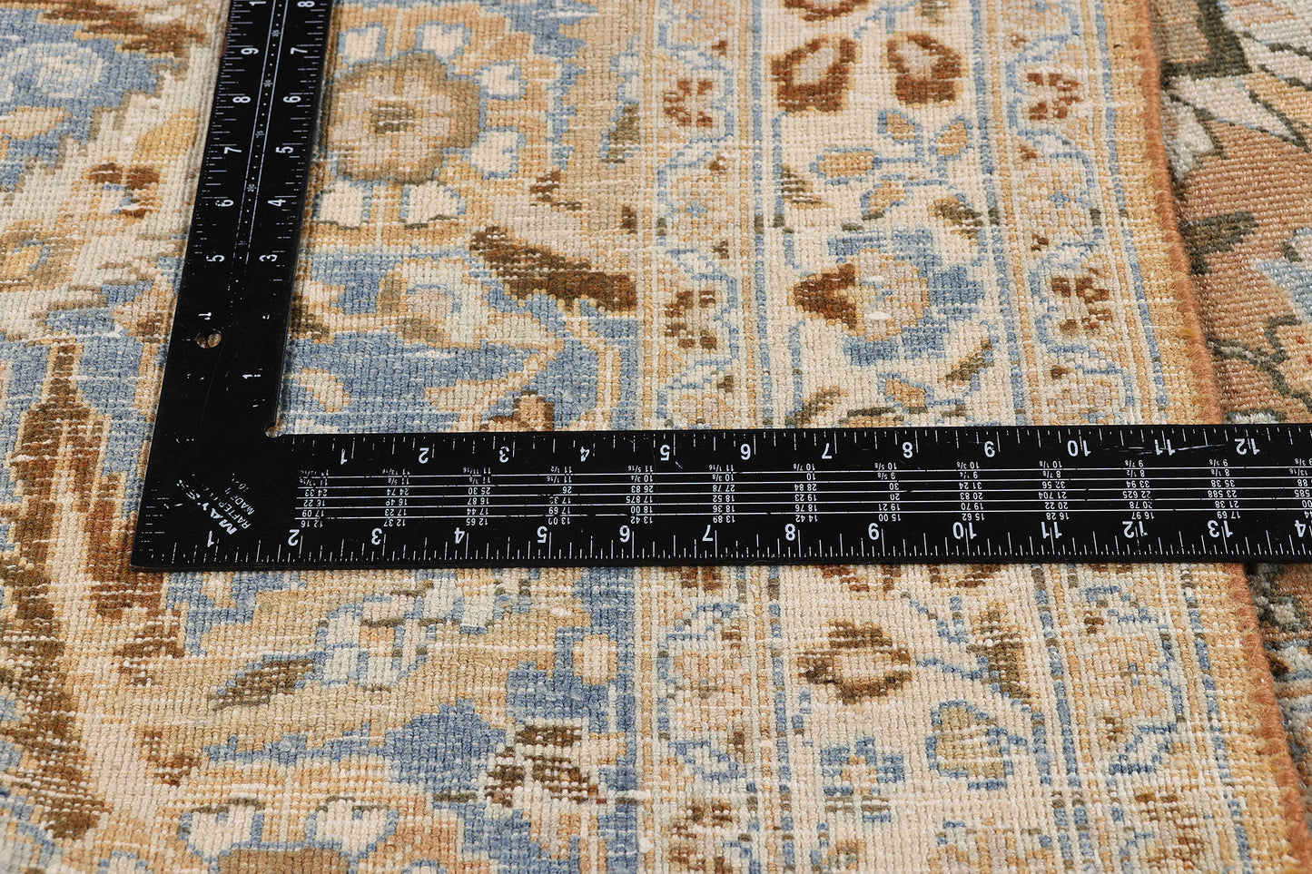 10 x 13 - Tan Antique Persian Mashhad Rug - 54148