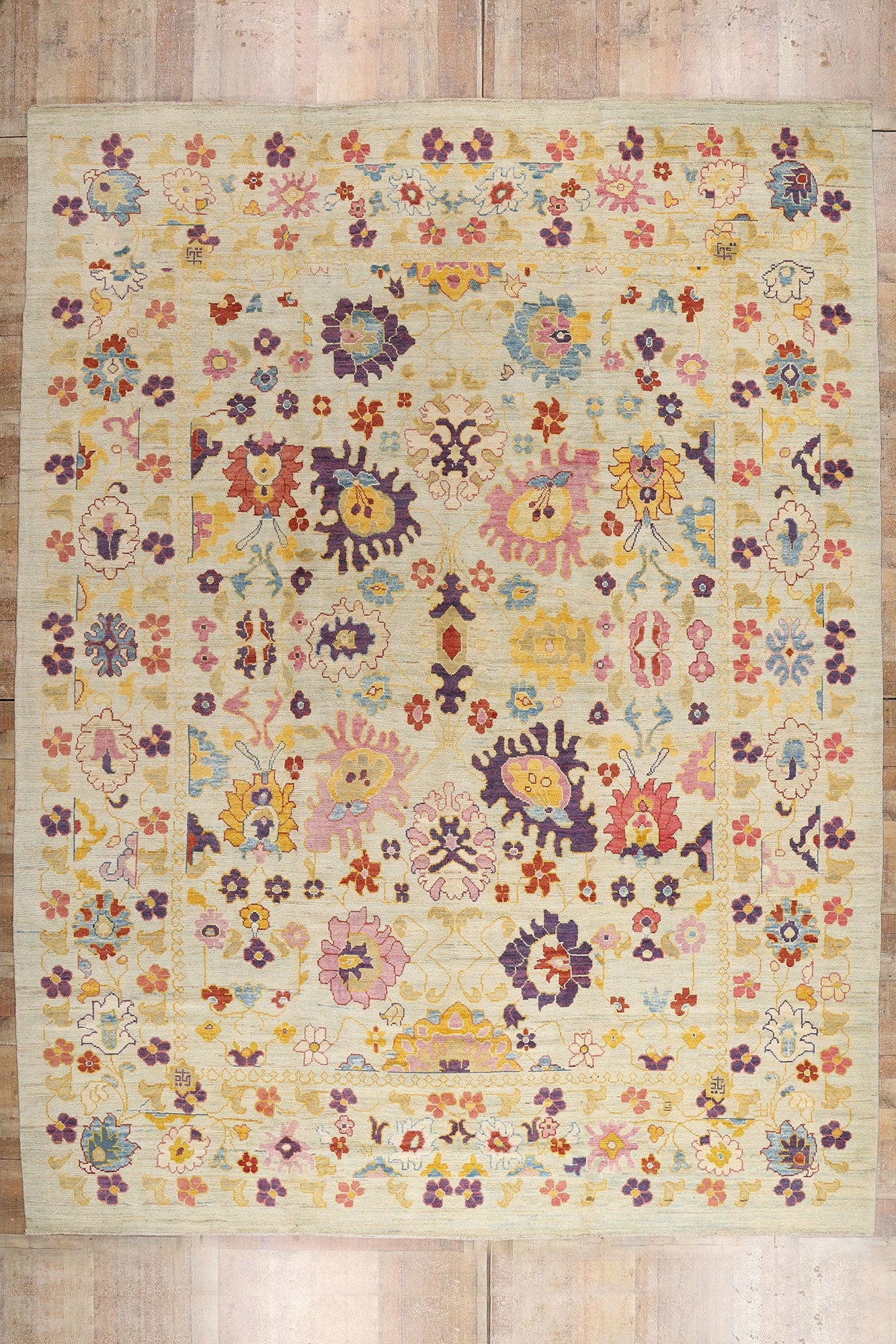 12 x 16 - Colorful Turkish Oushak Rug - 60659