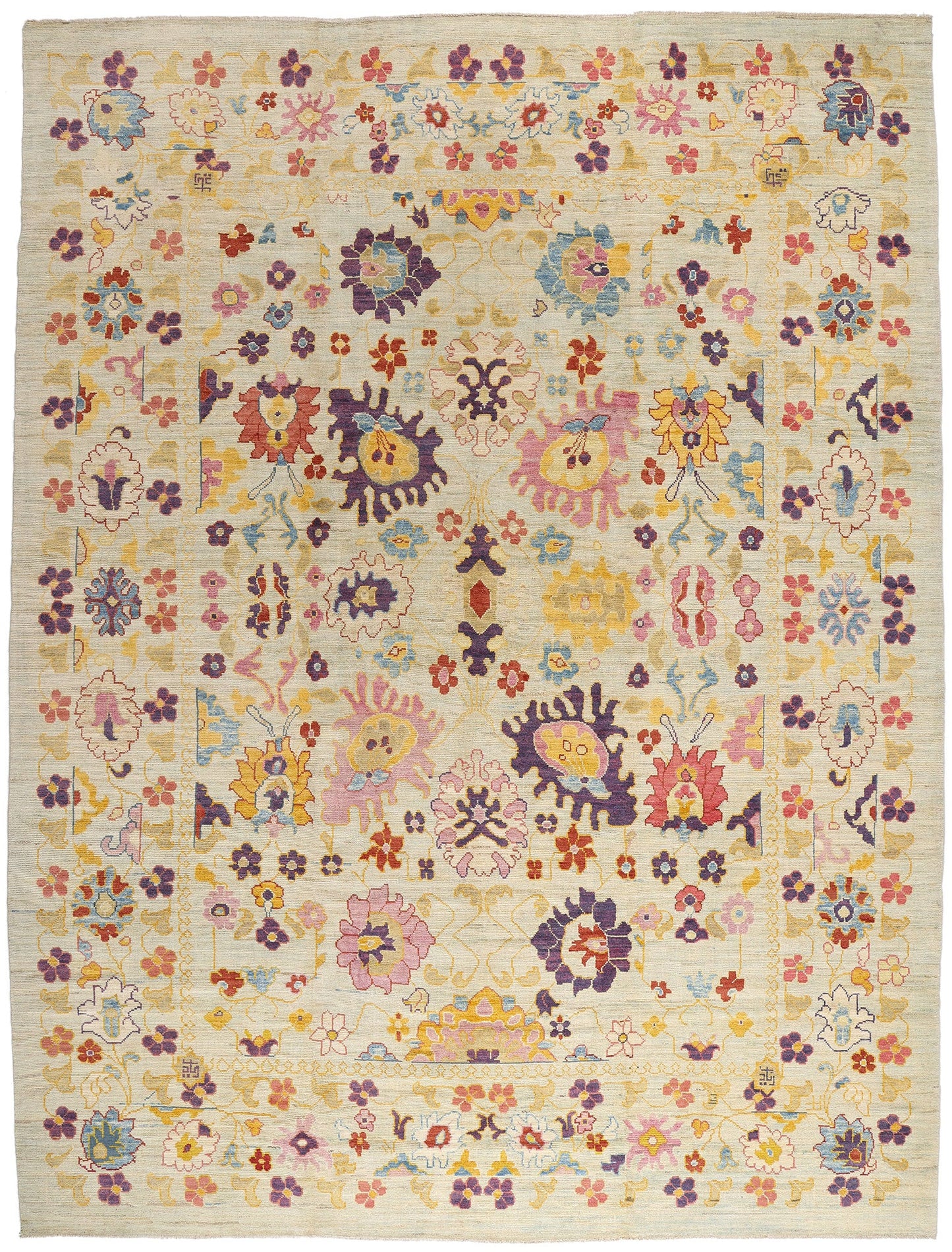 12 x 16 - Colorful Turkish Oushak Rug - 60659