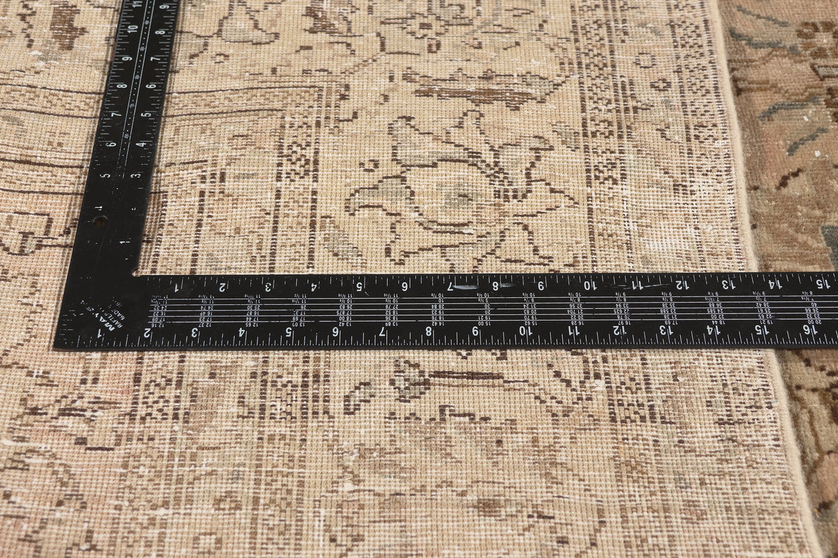 6 x 9 - Brown Vintage Persian Tabriz Rug - 60969