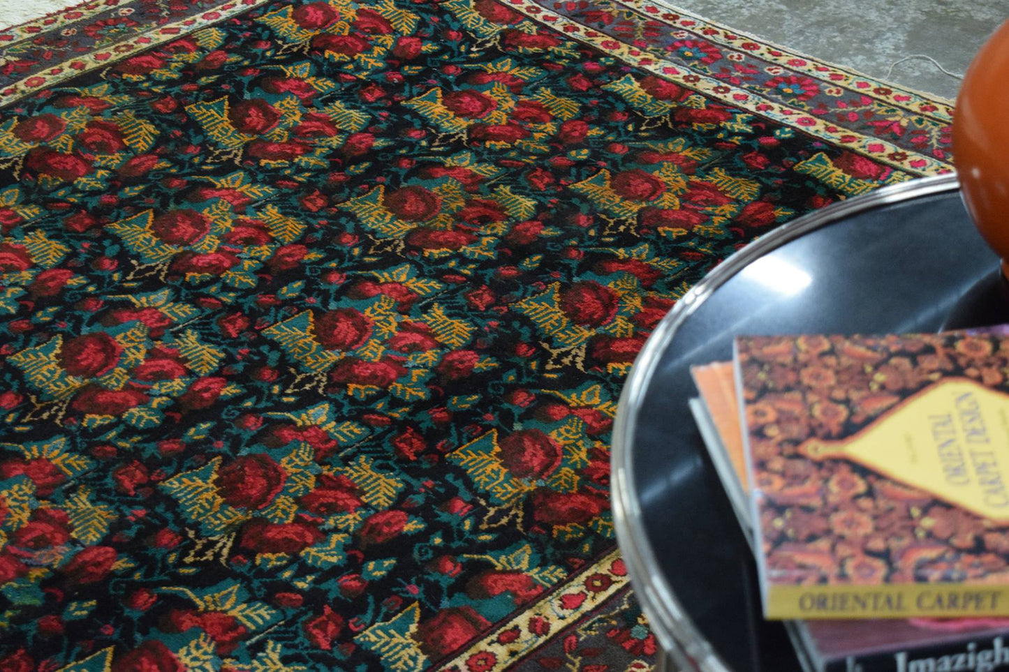 7 x 9 - Black Vintage Persian Bijar Rug - 70551
