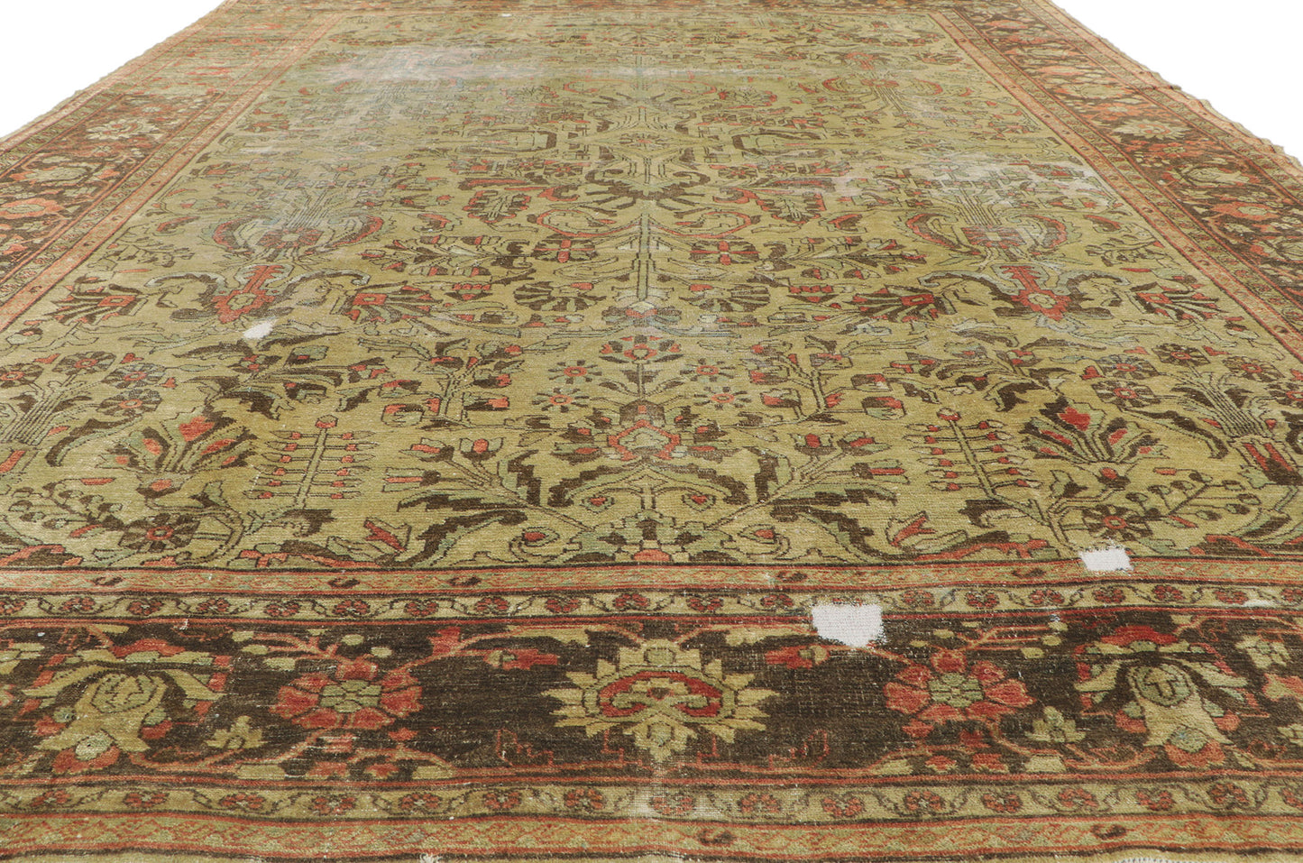 10 x 13 - Brown Antique Persian Lilihan Rug - 72824