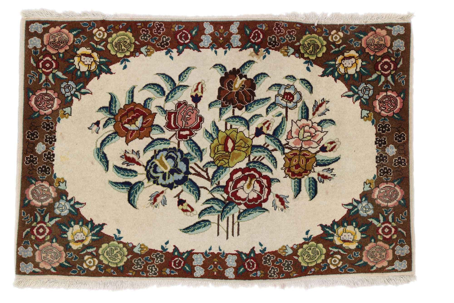 2 x 3 Vintage Persian Tabriz Rug 75654