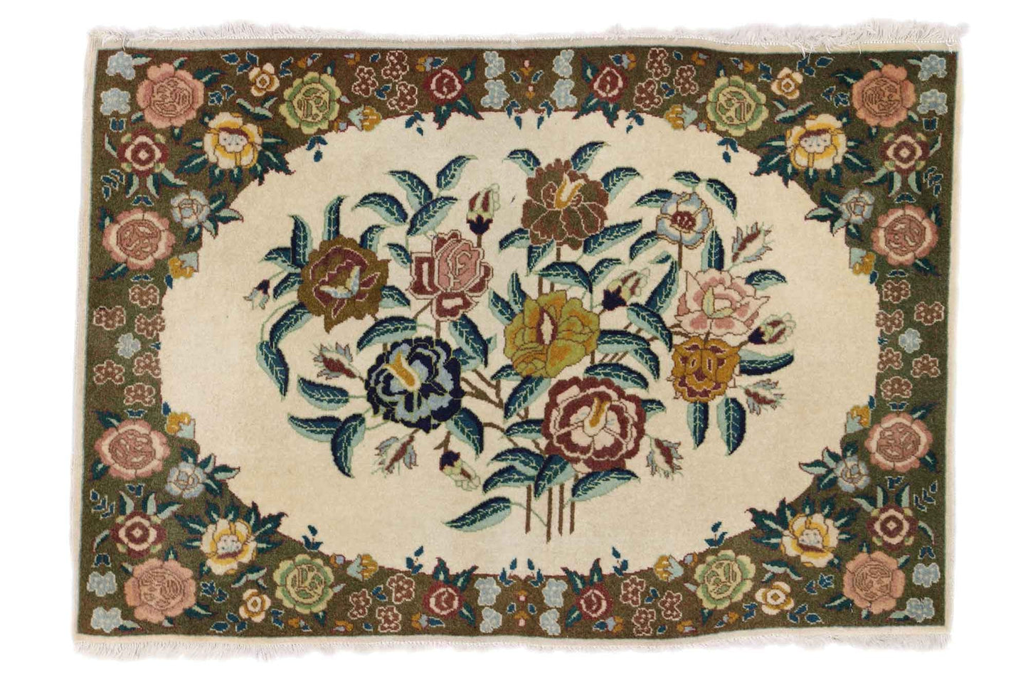 2 x 3 Vintage Persian Tabriz Rug 75655