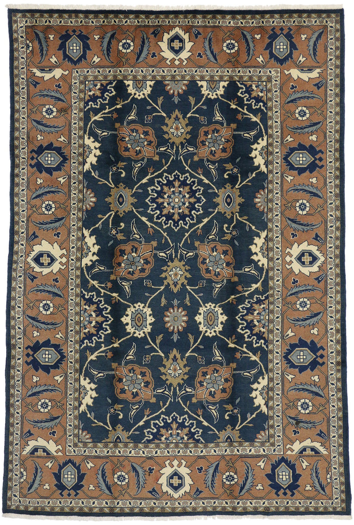 7 x 10 - Blue Vintage Persian Mahal Rug - 75848