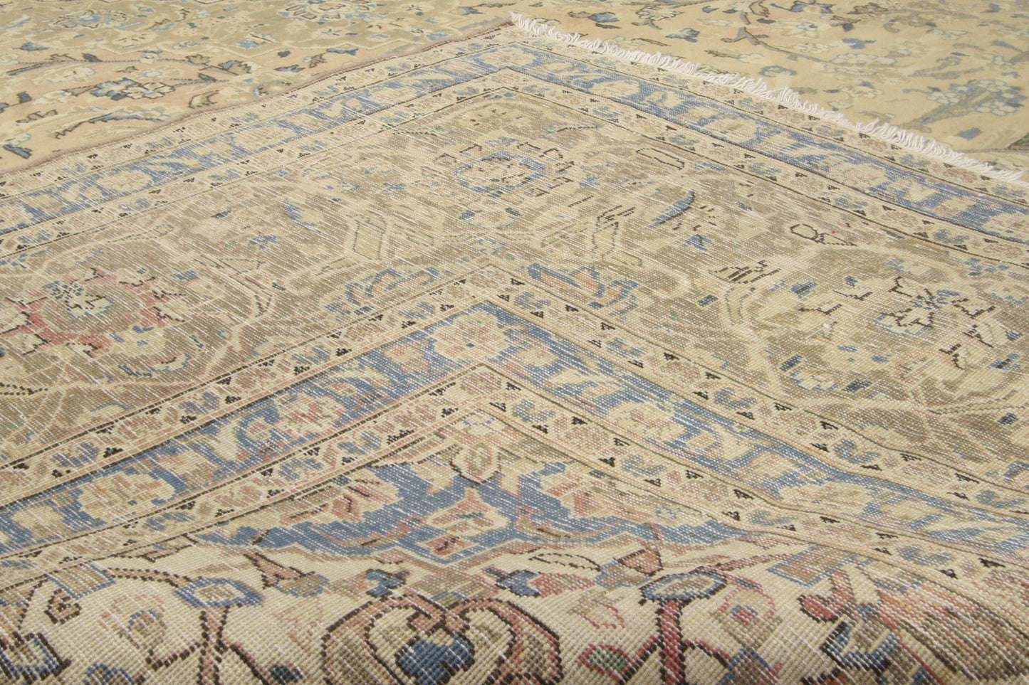 10 x 13 - Brown Vintage Persian Kashan Rug - 76436