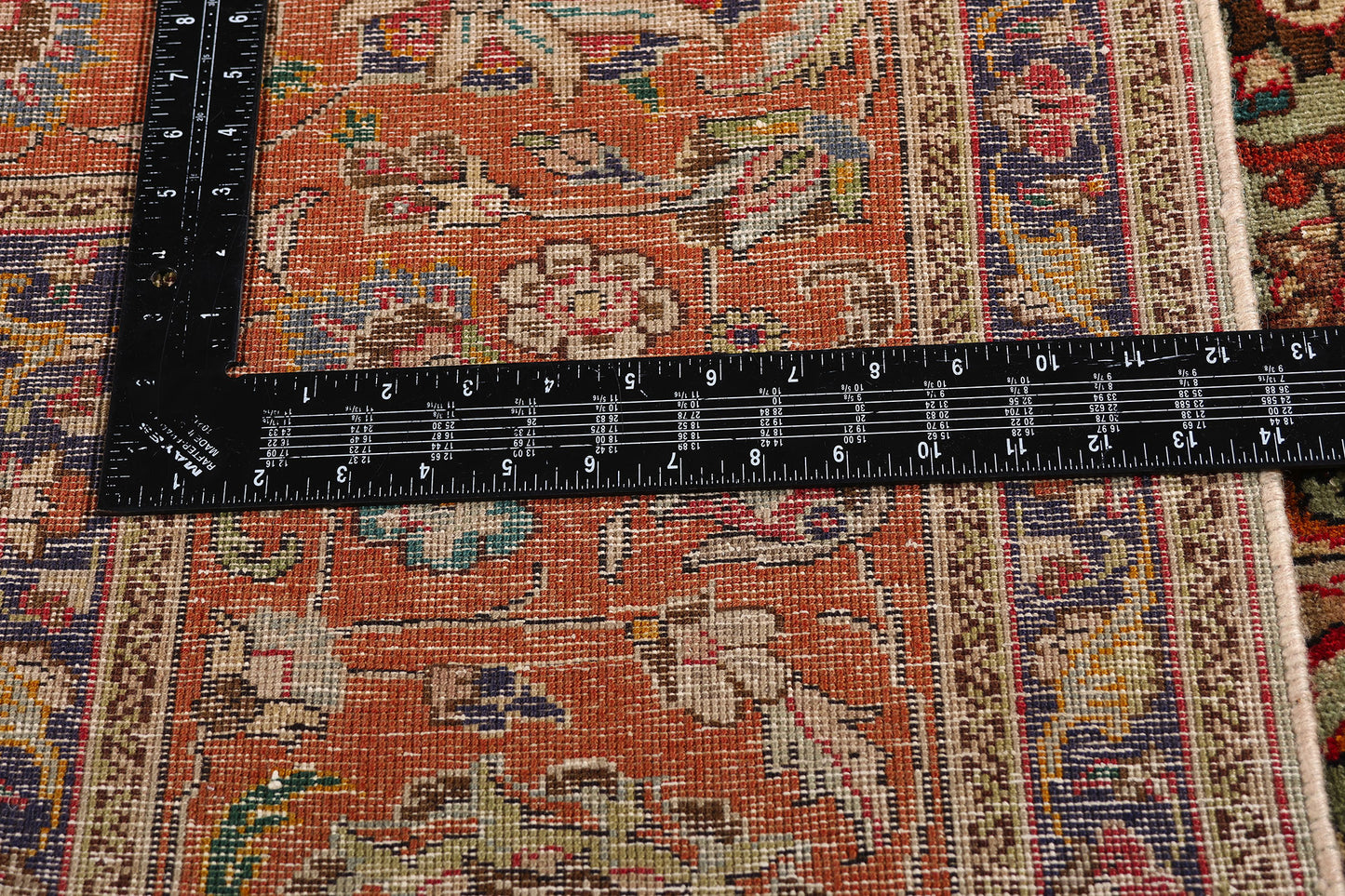 10 x 13 - Green Antique Persian Tabriz Rug - 76579