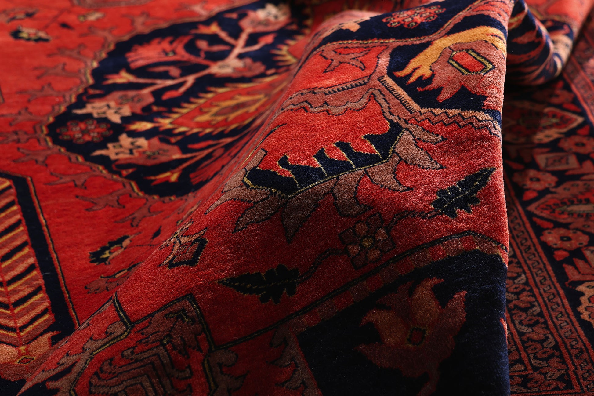 5 x 7 Red Vintage Afghan Rug 79295