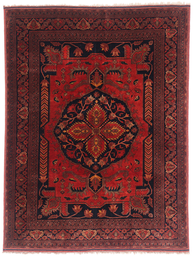 5 x 7 Red Vintage Afghan Rug 79295