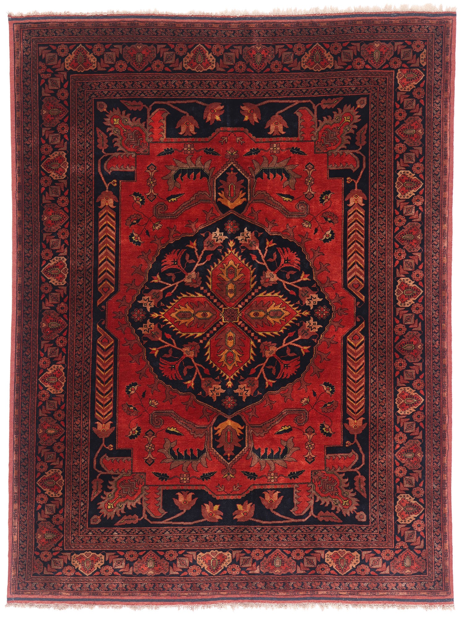 5 x 7 Red Vintage Afghan Rug 79295