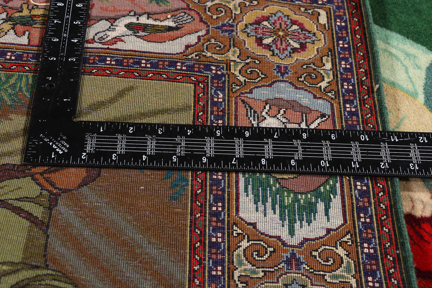 3 x 5 - Green Vintage Tabriz Rug - 79564