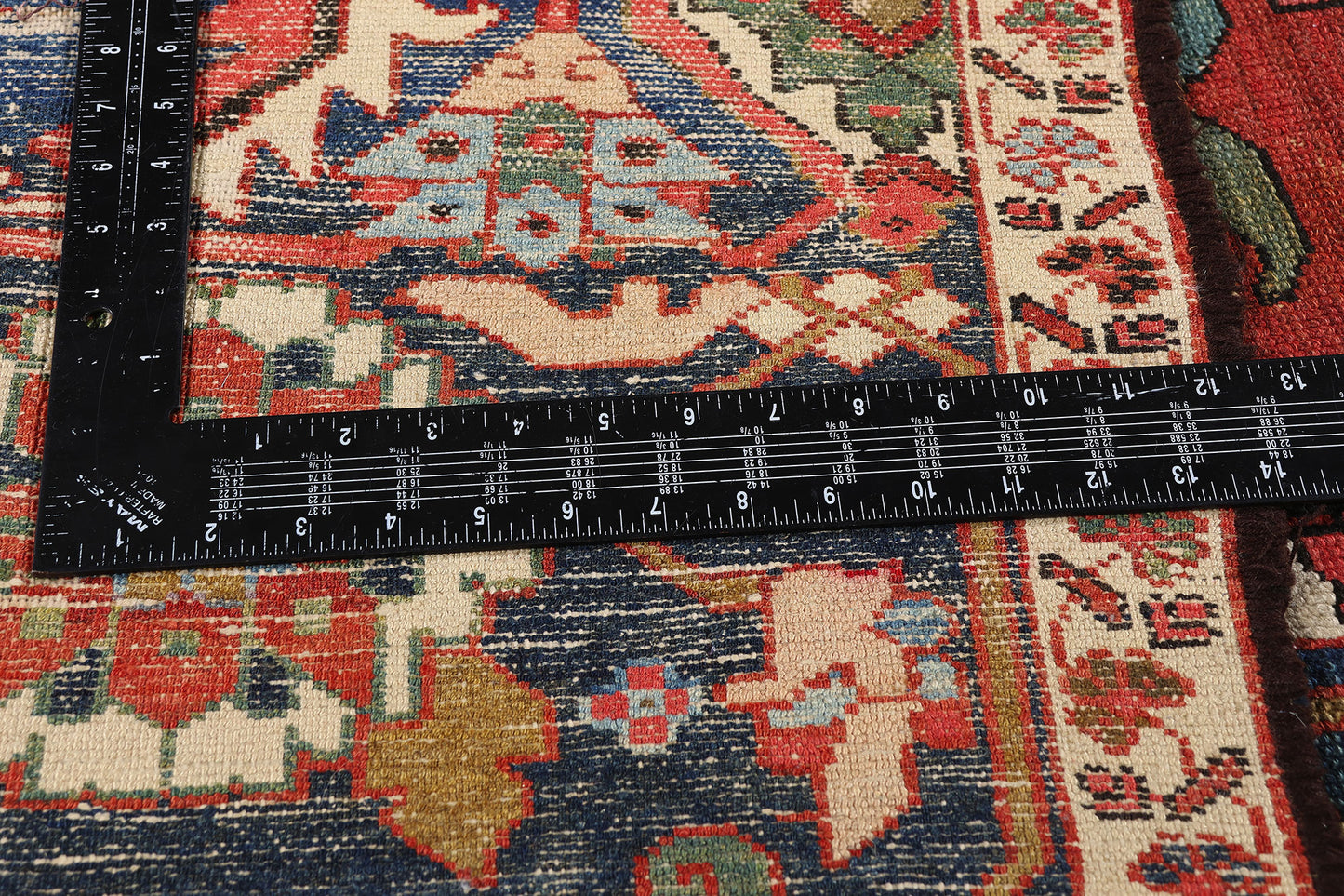 11 x 14 - Brown Antique Persian Serapi Rug - 79582