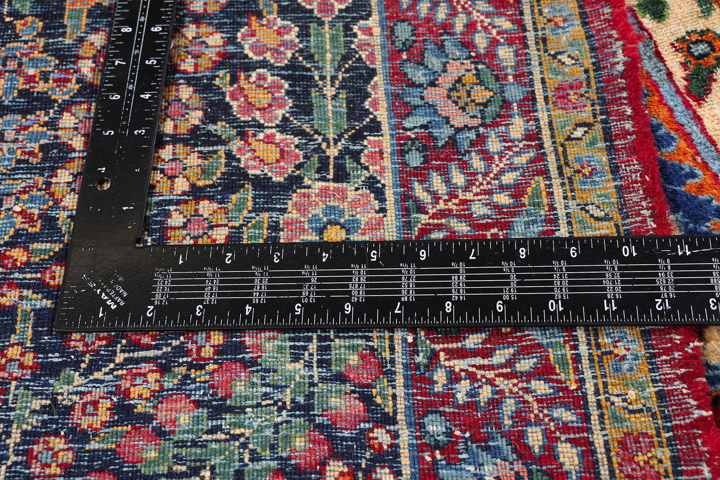 12 x 17 - Ivory Antique Persian Yazd Rug - 79693