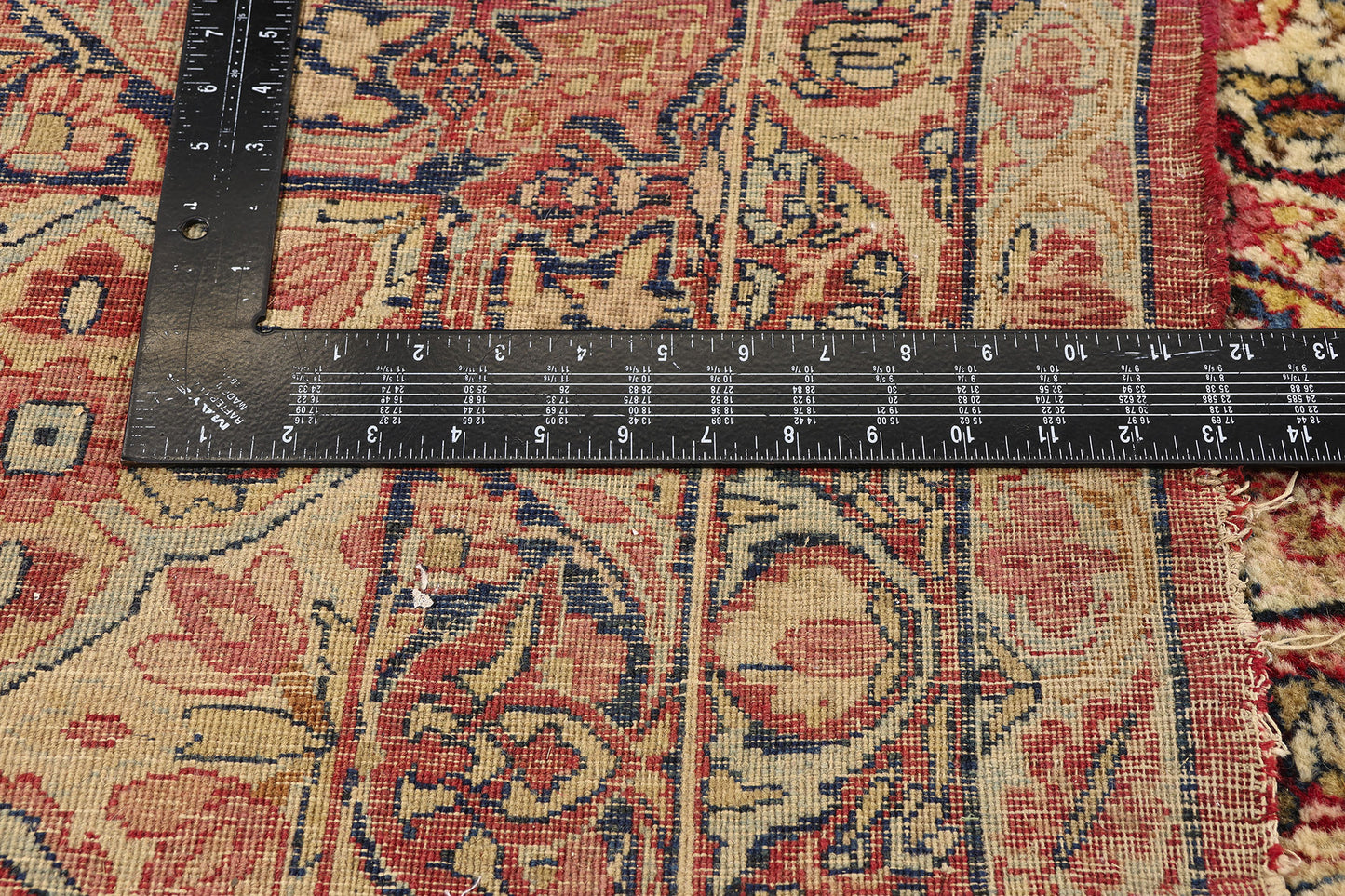 13 x 22 - Beige Antique Persian Kermanshah Rug - 79695