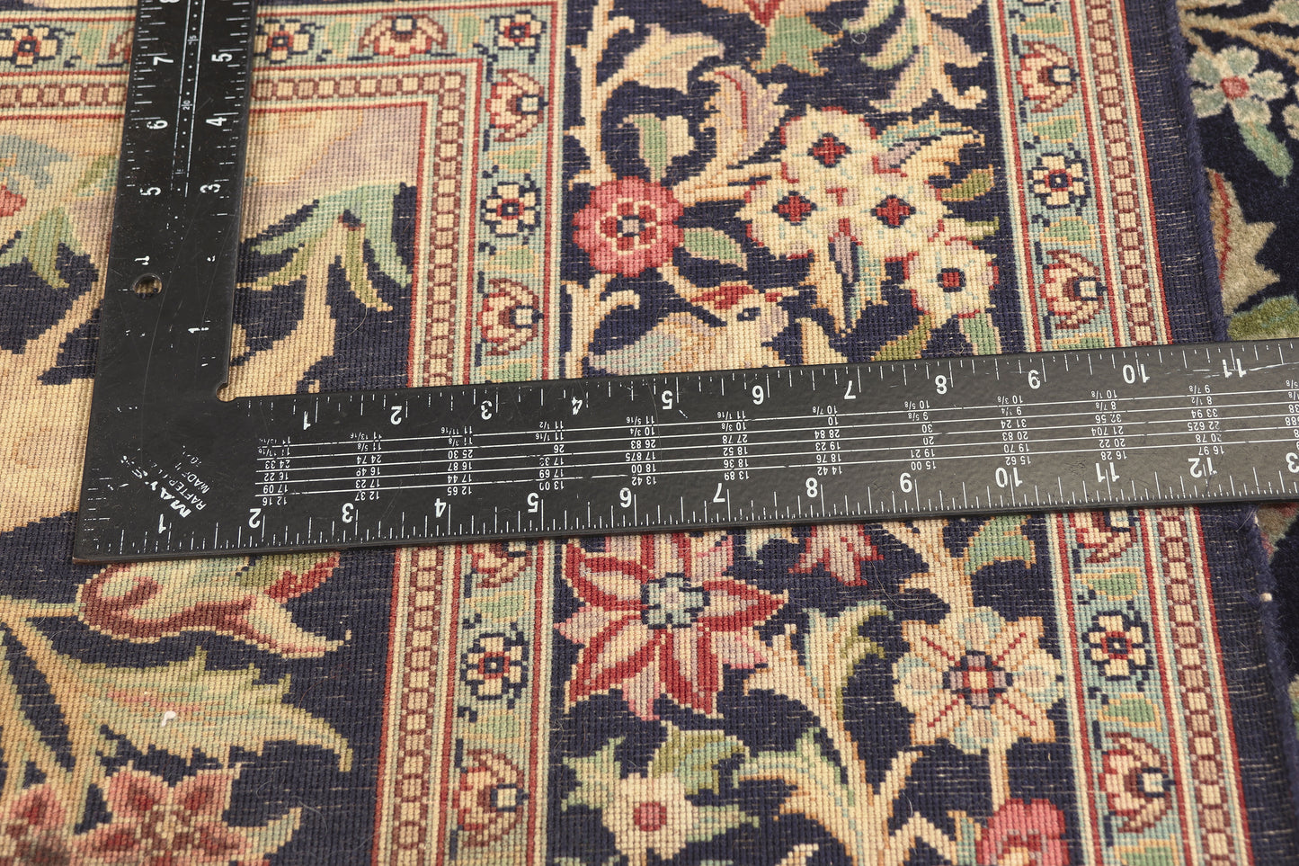 5 x 7 - Navy Blue Vintage Persian Tabriz Rug - 79697