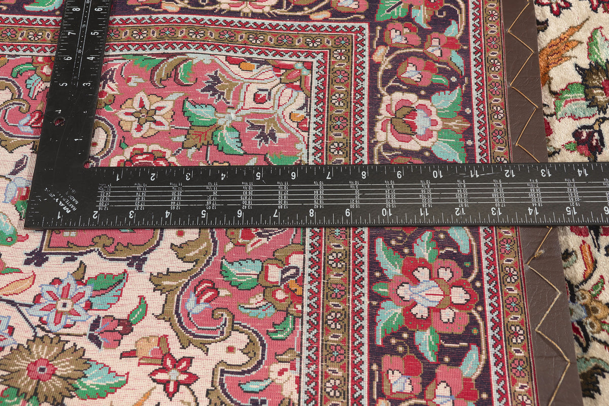 4 x 5 - Ivory Vintage Persian Qum Rug - 79791
