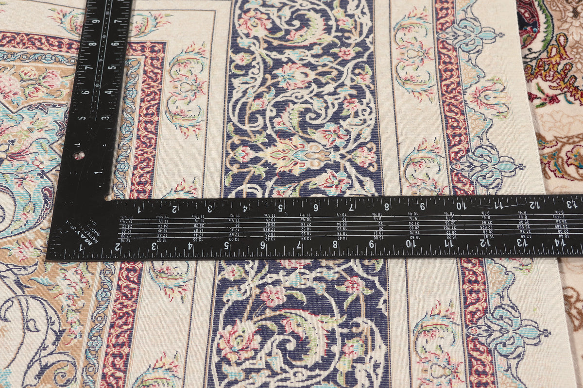 6 x 9 - Ivory New Persian Qum Rug - 79839