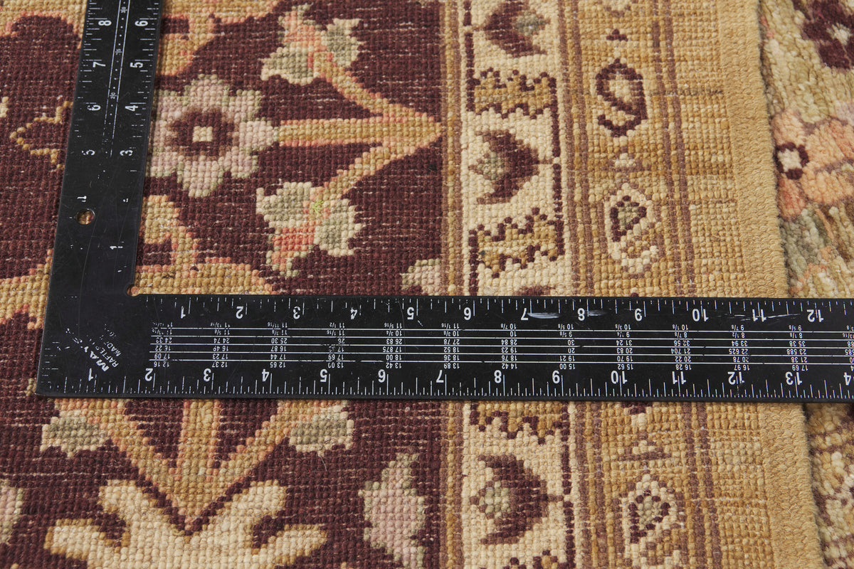 9 x 12 - Tan Vintage Pakistani Mahal Rug - 79943