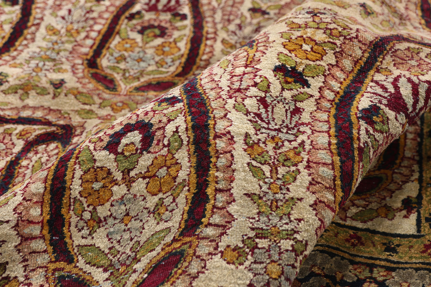 6 x 11 - Ivory Antique Persian Kerman Rug - 90062