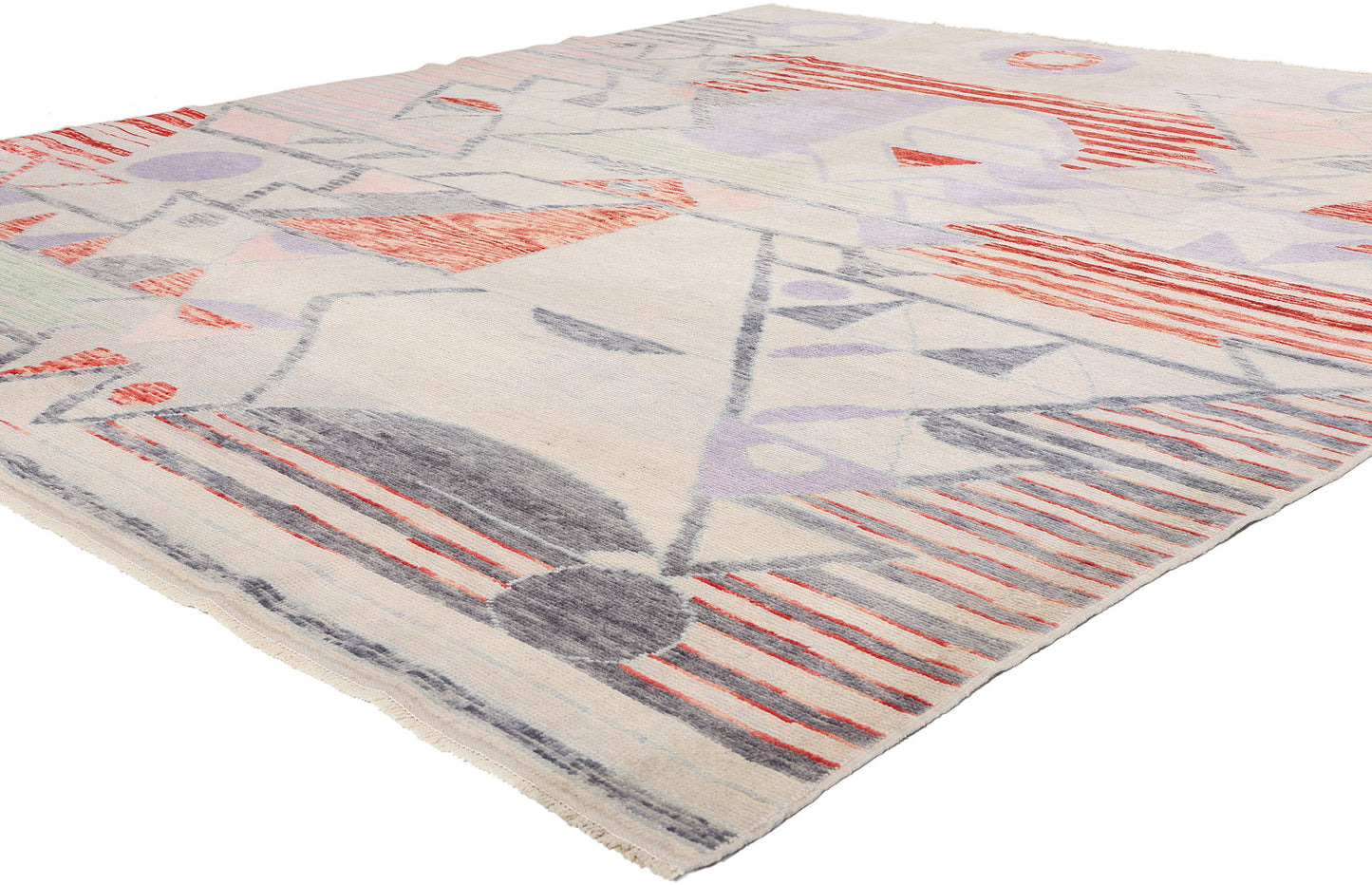 9 x 10 Abstract Strata Turkish Oushak Rug 53982