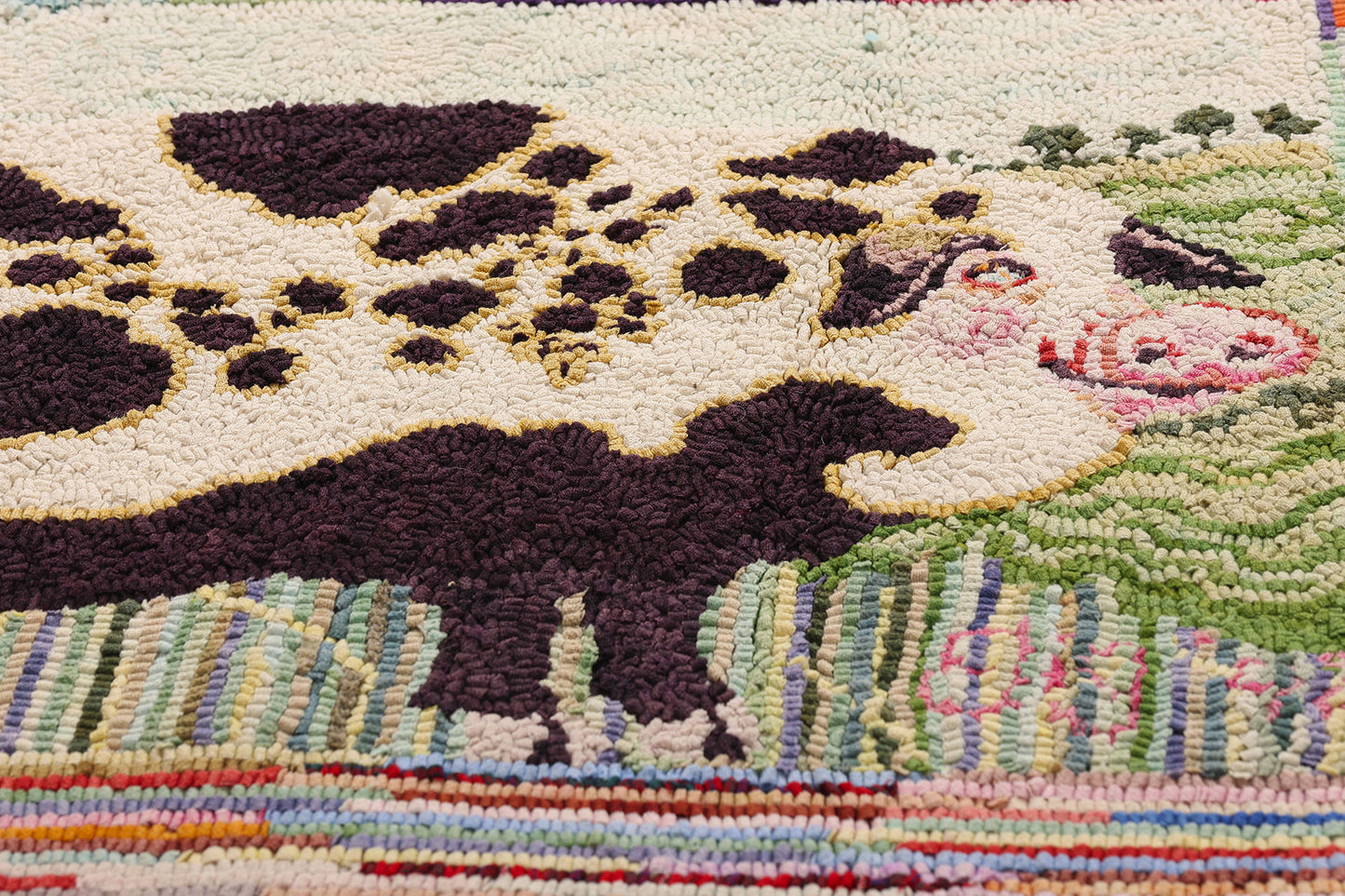 2 x 3 Vintage Gloucester Old Spot Pig Hooked Rug 79267