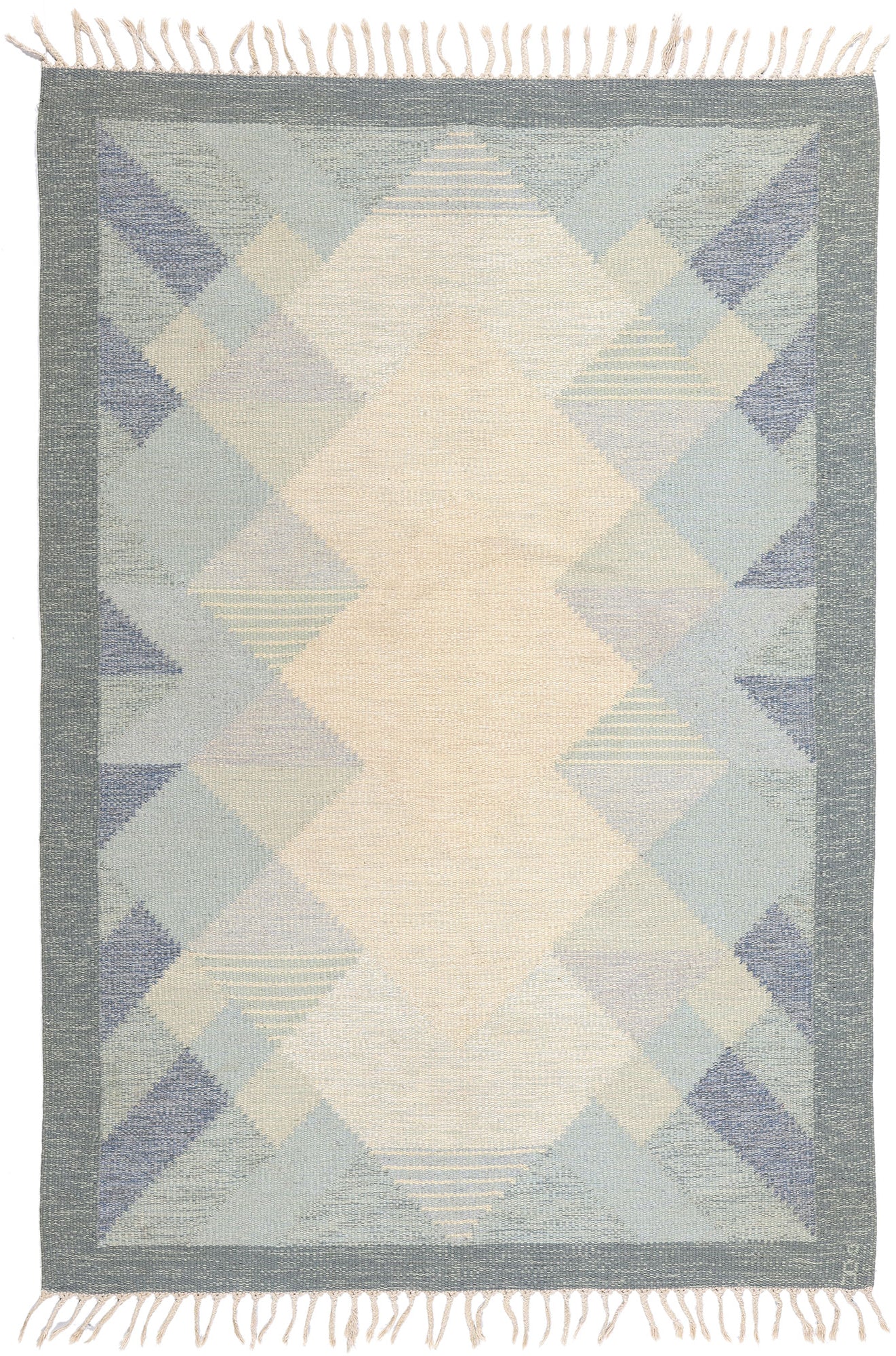 5 x 8 Anna Johanna Angstrom Vintage Swedish Rollakan Rug 79042