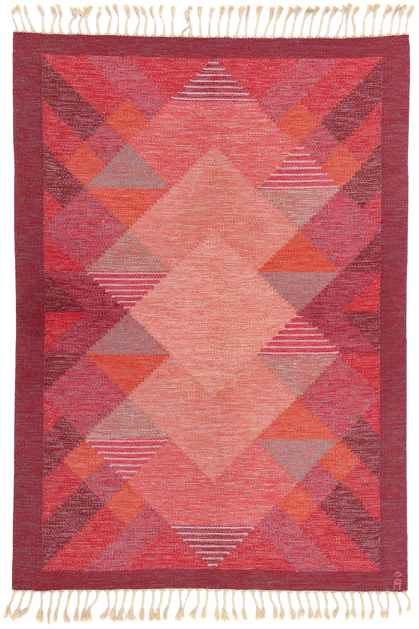 5 x 8 Anna Johanna Angstrom Vintage Swedish Rollakan Rug 79062