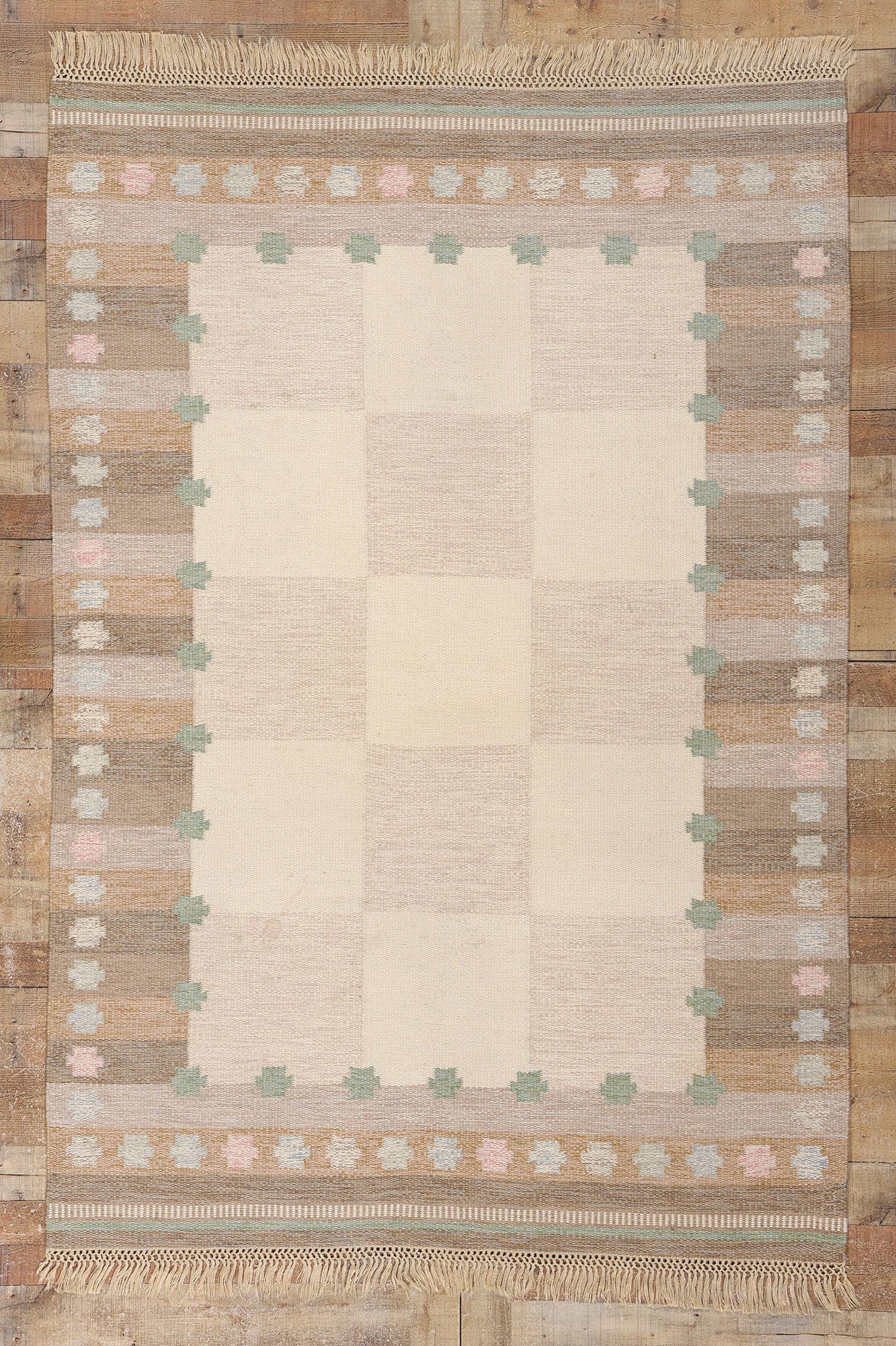 5 x 8 Anna Johanna Angstrom Vintage Swedish Rollakan Rug 79028