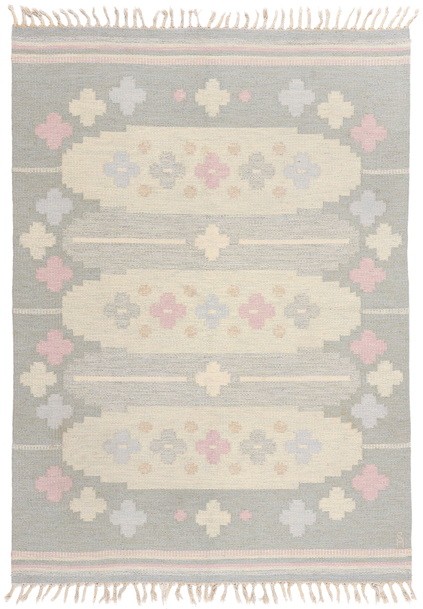 5 x 8 Anna Johanna Angstrom Vintage Swedish Rollakan Rug 79046