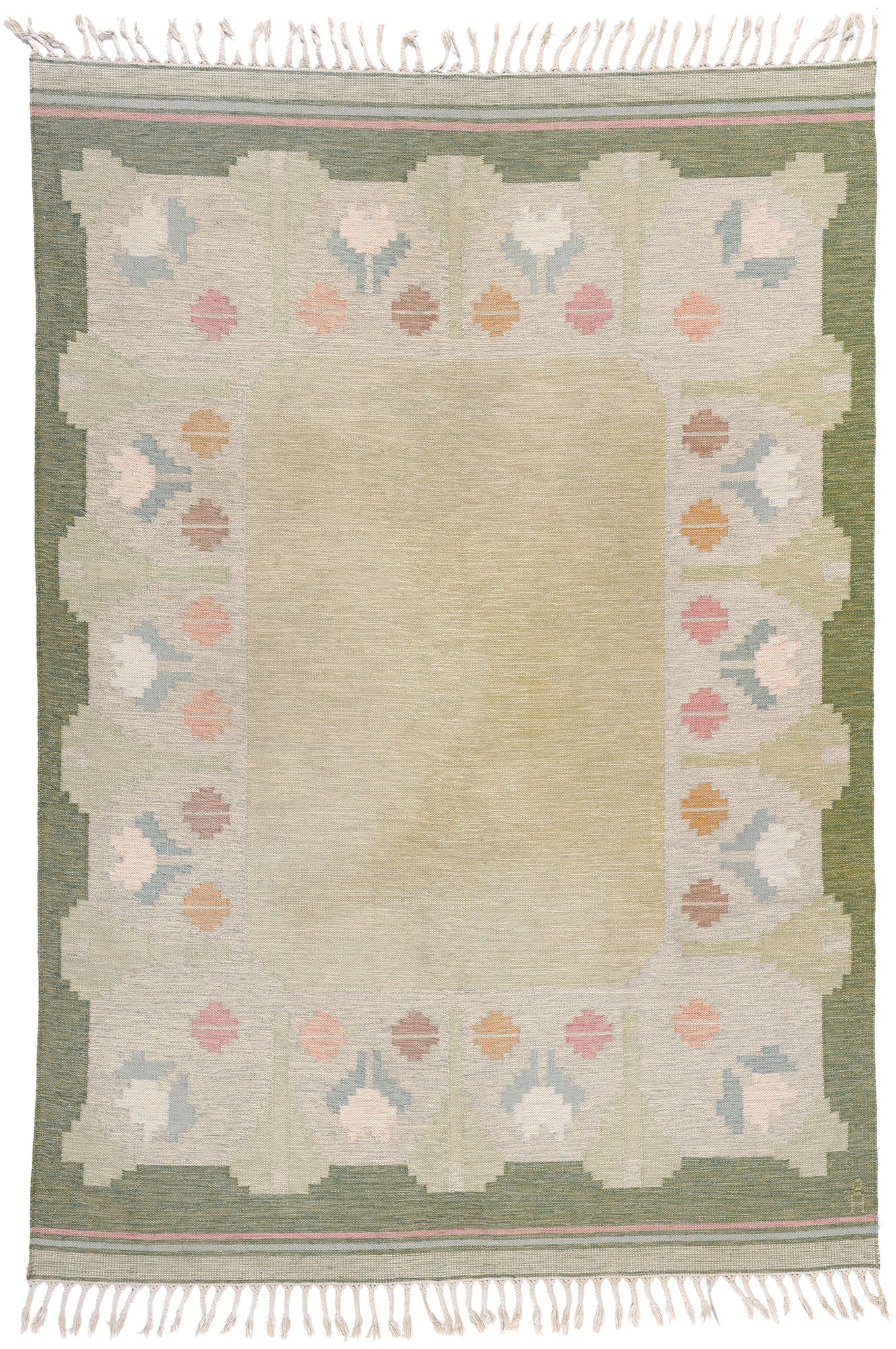 6 x 9 Anna Johanna Angstrom Vintage Swedish Rollakan Rug 79029