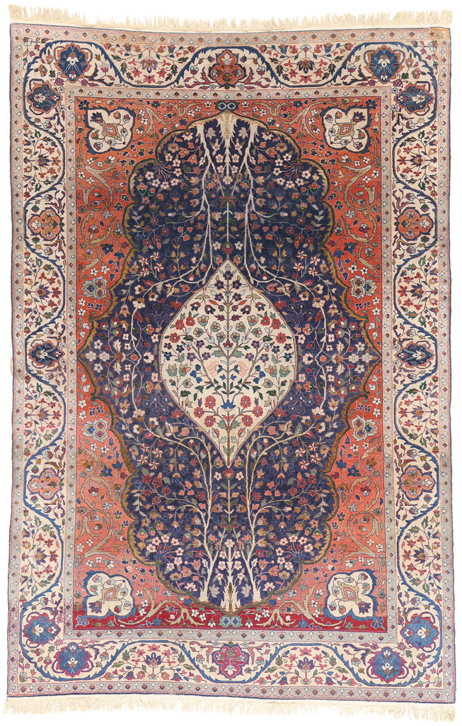 6 x 9 Antique Indian Tree of Life Agra Rug 79249