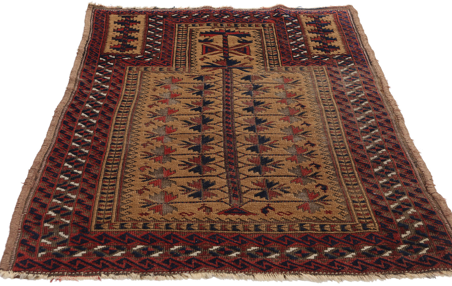 2 x 4 Antique Afghan Baluch Prayer Rug 78988