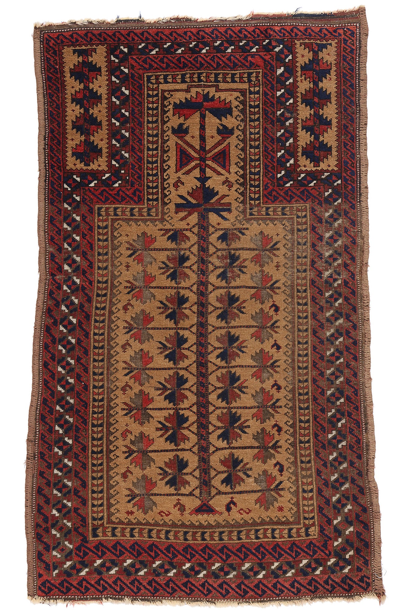 2 x 4 Antique Afghan Baluch Prayer Rug 78988
