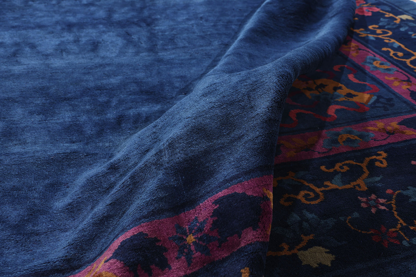 9 x 12 Antique Blue Chinese Peking Rug 79217